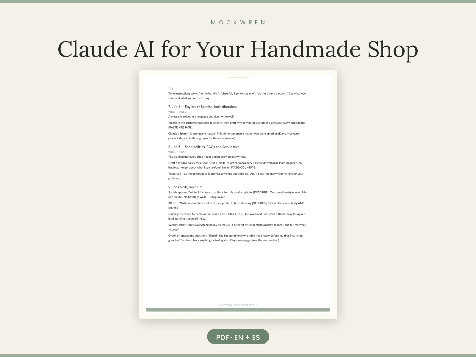 Claude AI for Your Handmade Shop