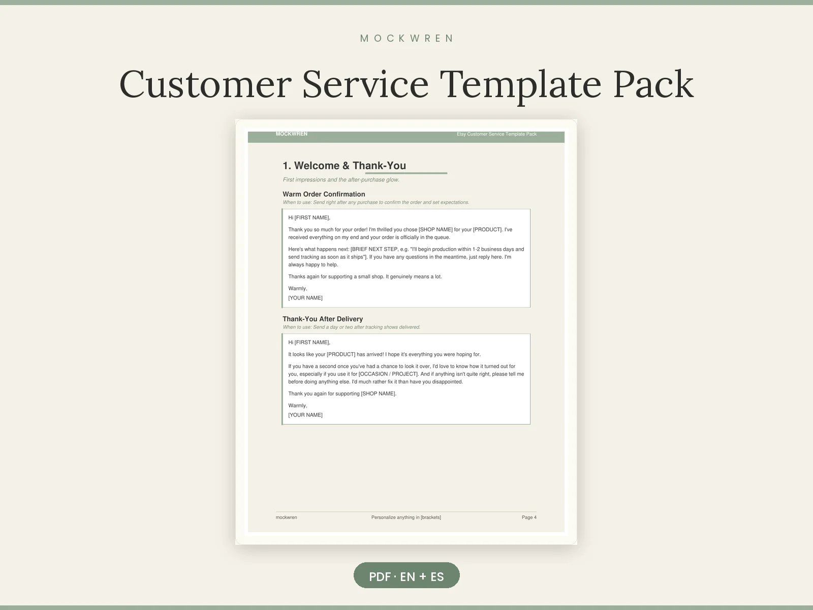 Customer Service Template Pack