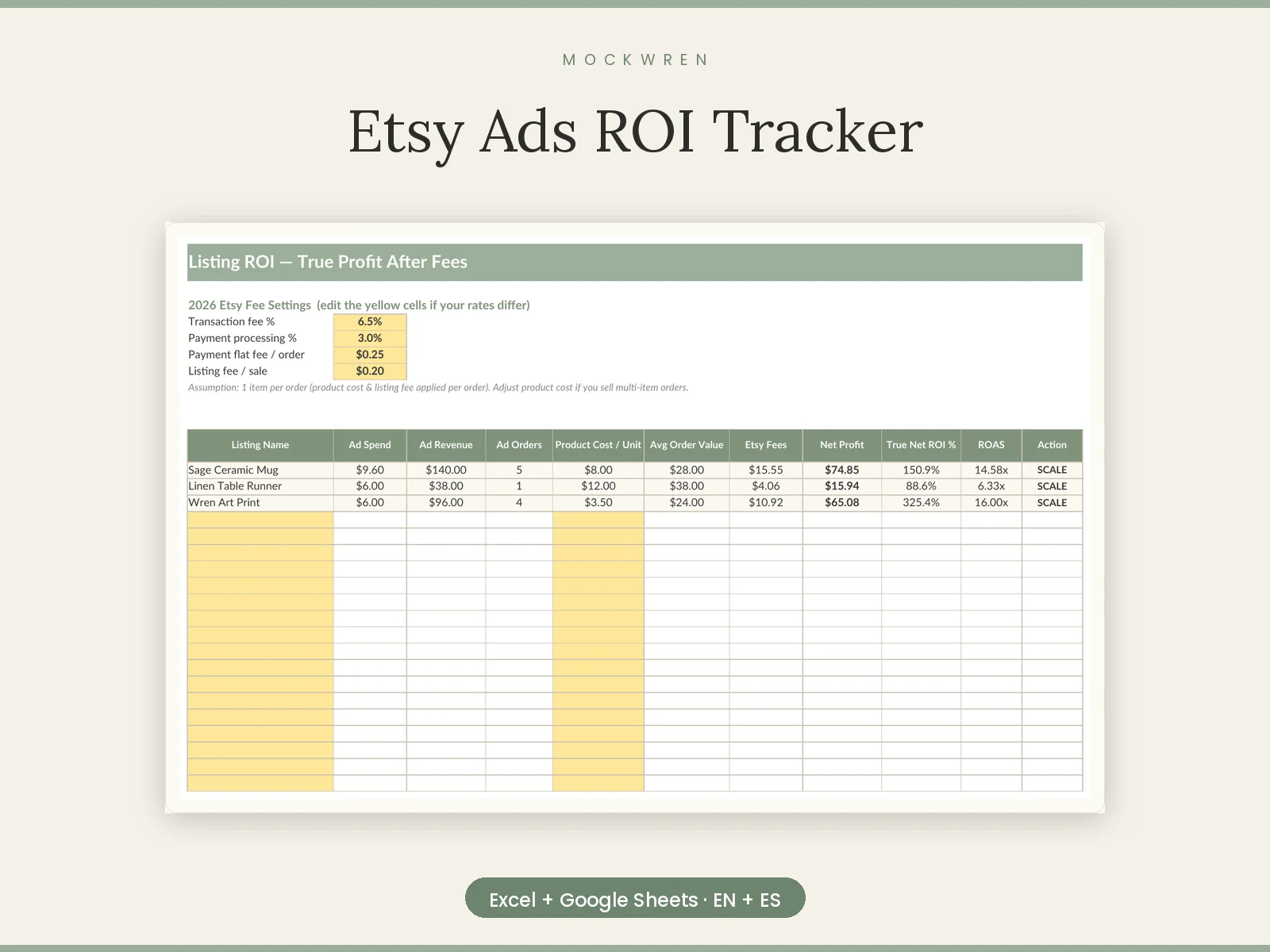Etsy Ads ROI Tracker
