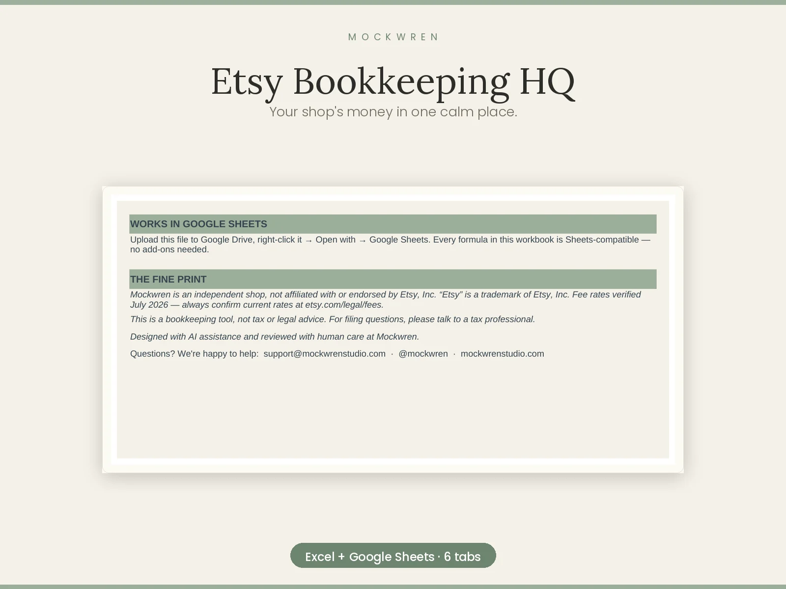 Etsy Bookkeeping HQ