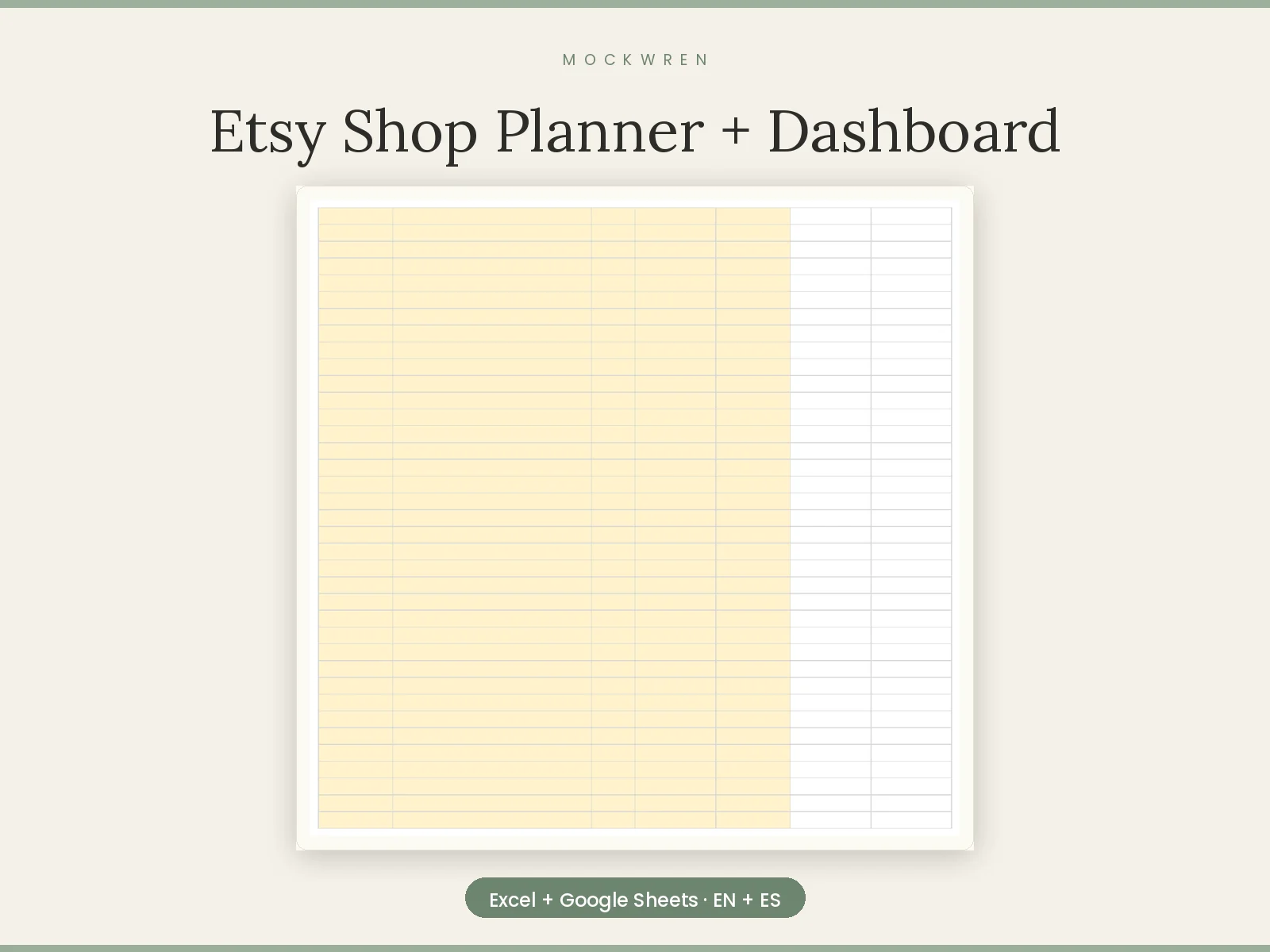 Etsy Shop Planner + Dashboard