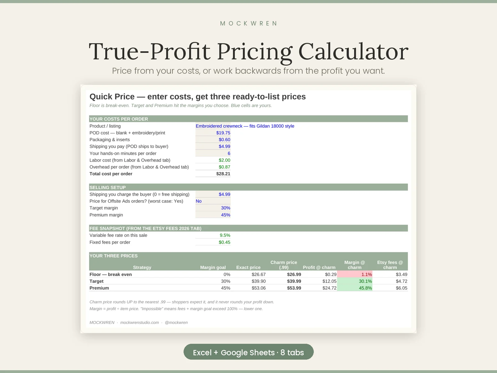 True-Profit Pricing Calculator