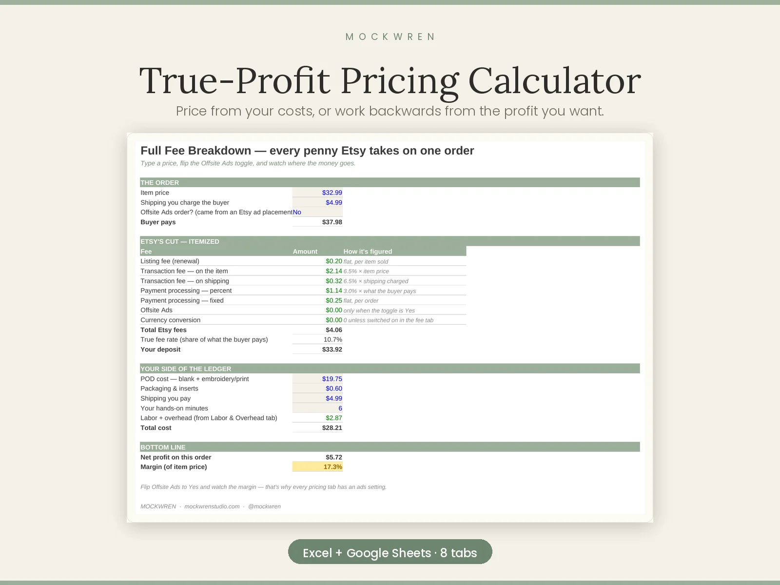 True-Profit Pricing Calculator
